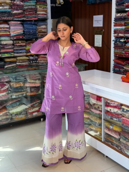 DUAL TONE LAVENDER-WHITE CORDSET