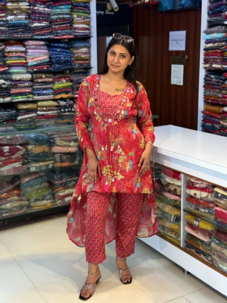 Peach Designer Cordset Dress