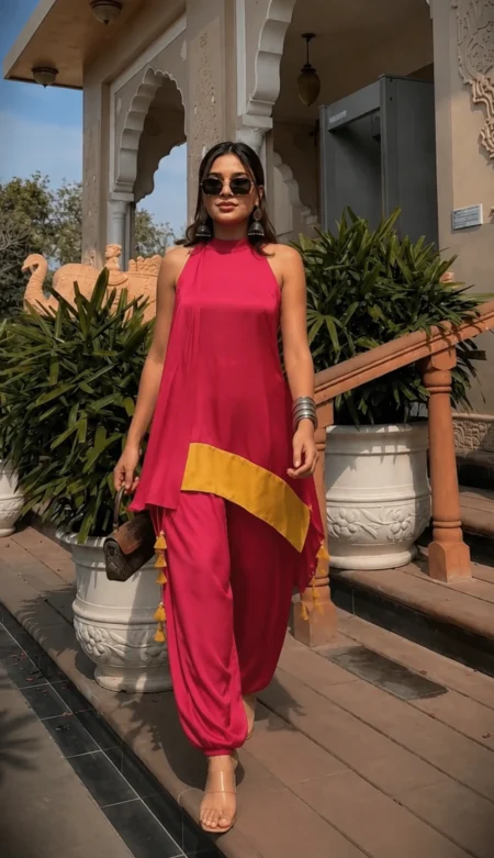 Important Satin Balloon Pant Suit Set Rani