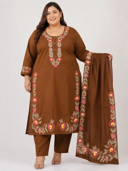 Coffee Brown Anarkali Set