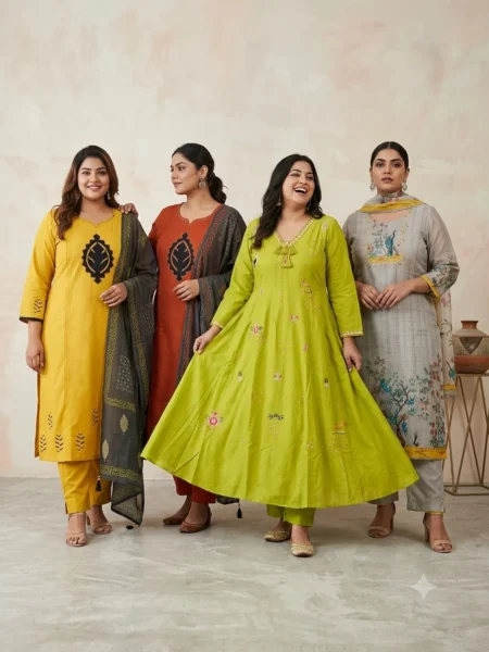 Lime Green Embroidered Anarkali Suit Set